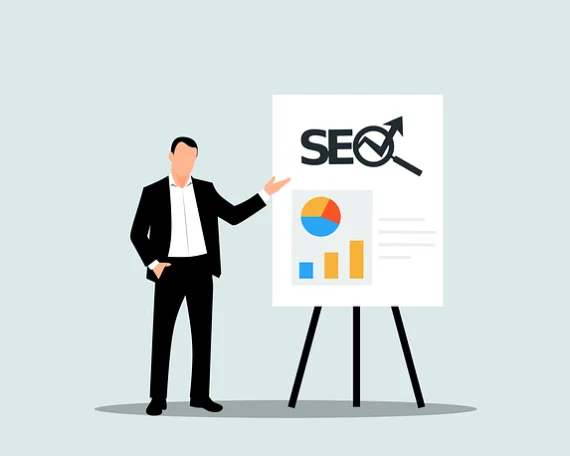 Man presenting about SEO